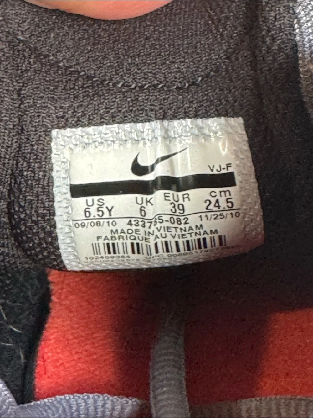 Nike Kids Sneakers - Gray with Bright Orange Accents